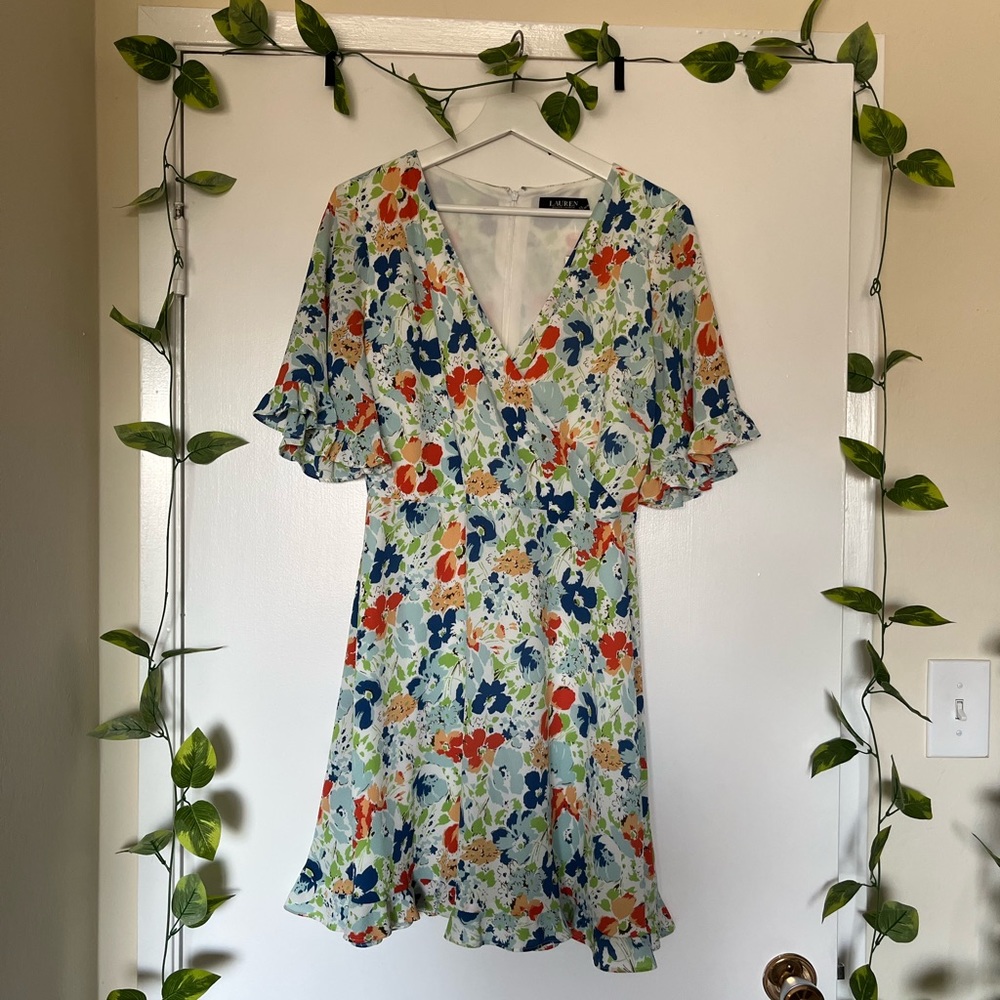 Floral wrap dress by Lauren by Ralph Lauren.